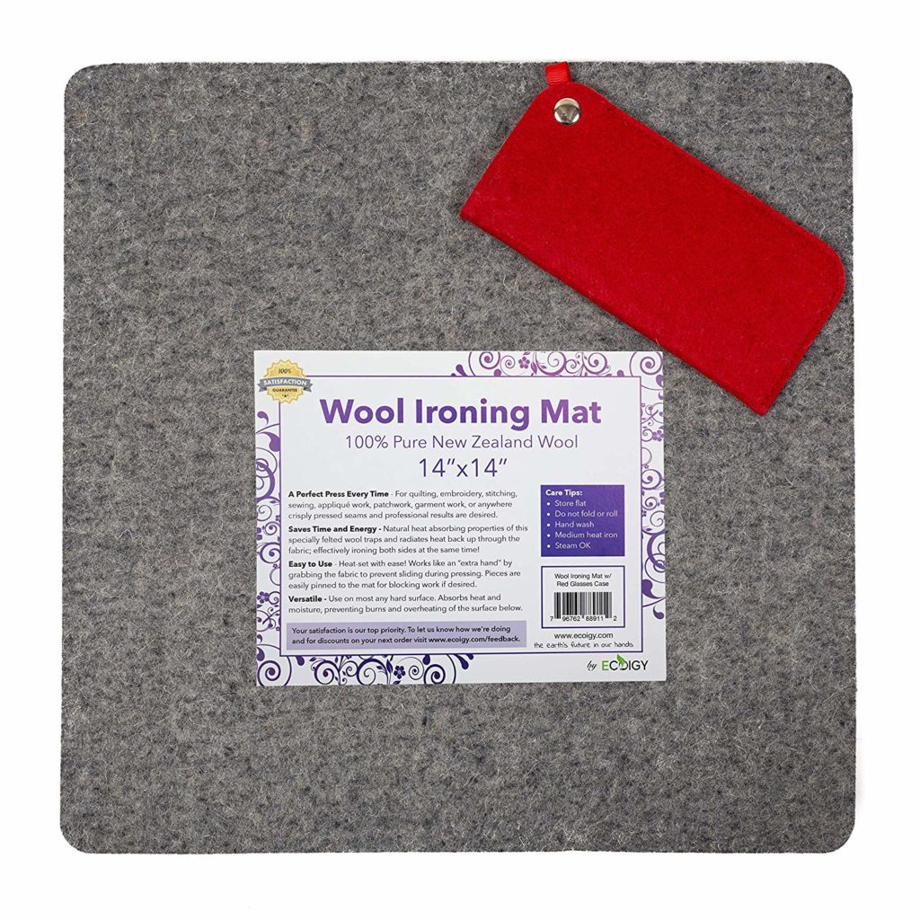 14" x 14" Wool Ironing Pad, 1/2" Thick Wool Pressing Mat for Quilting