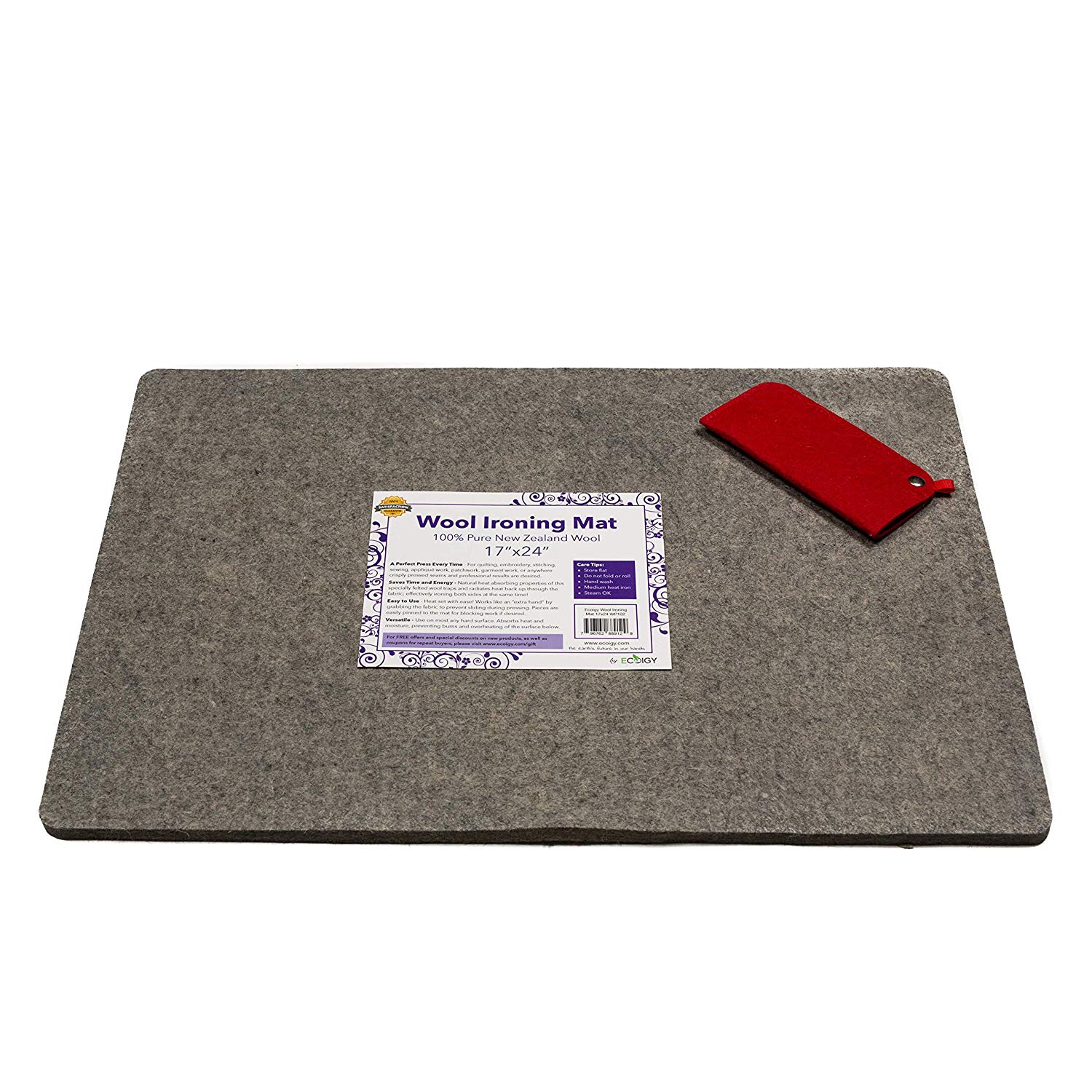Wool Pressing Mat 17" x 13.5" 1/2 Inch Wool Ironing Pad for Quilting Supplie 